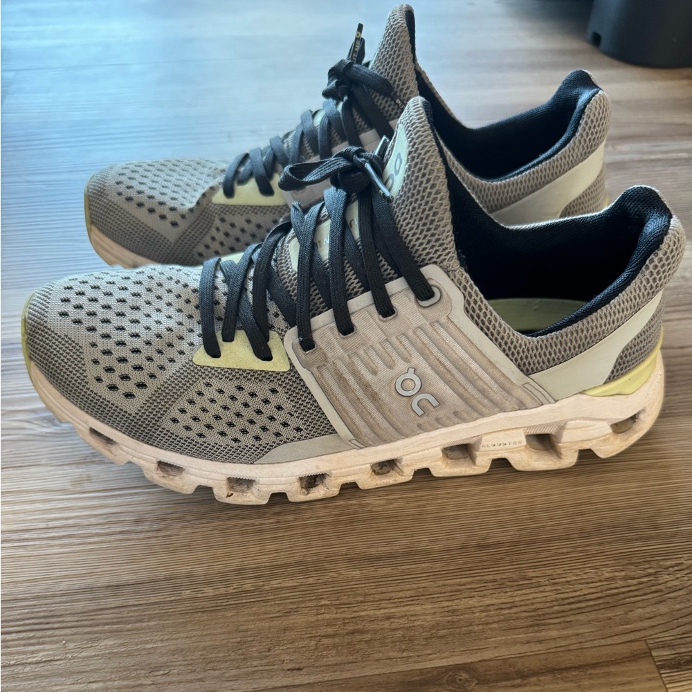 On Running Women's Black, Gray and Green Athletic Shoes